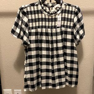 LOFT Gingham Top - Sz Medium